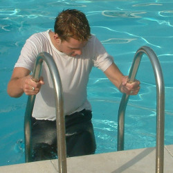 T-shirt and jeans for swim training in pool